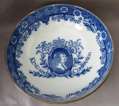 £325 • Buy Antique Pearlware King George Iii King & Constitution Blue & White Bowl C1793