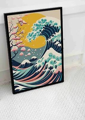 Great Wave Poster Off Kanagawa Art Japanese Japan Modern Take Print A3 A4 Size • £8.95