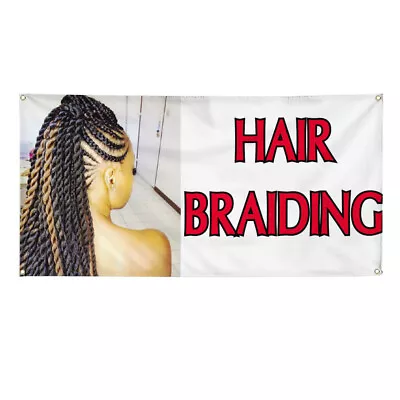 Vinyl Banner Multiple Sizes Hair Braiding Outdoor Advertising Printing Business • $16.99