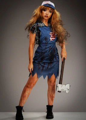 £14.99 • Buy Womens Halloween Zombie Horro Hillbilly Scary Adult Fancy Dress Costume Blue