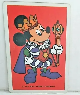 Vintage 1980’s Disney Mickey Mouse King Mickey Red Playing Cards • $13.95