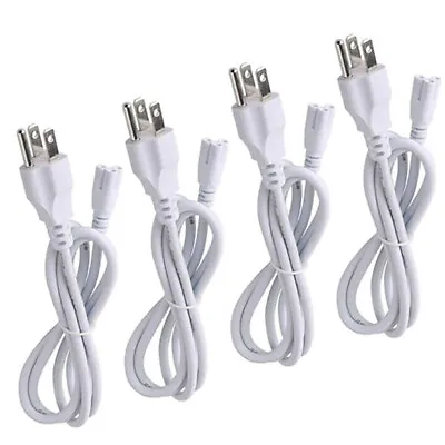 4FT US Power Cable For T5 T8 LED Tube Light Fixtures 3-Pin Plug Cord Wires 4 PCS • $16.18