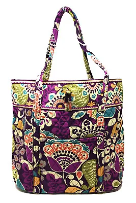 Vera Bradley Vera Tote Shoulder Bag In Plum Crazy Plum Interior - NWT- $88 MSRP! • $44.95