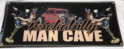 Ford Hot Rod Coupe Rockabilly Mancave Holley Edelbrock Carby Vintage PVC Banner  • $45.95