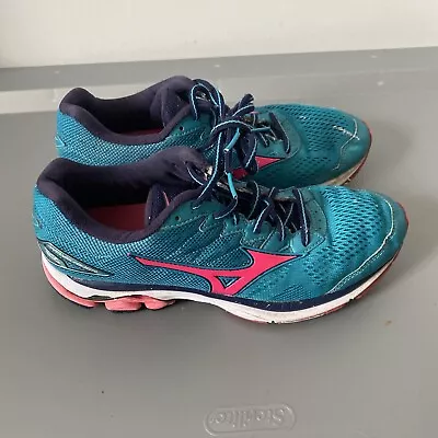 Mizuno Womens Wave Rider 20 Teal Pink Running Shoes Sneakers Size 8.5 • $24.80