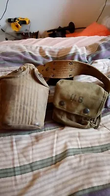 WW2 1943 Vollrath Canteen With Medicine Pouch And Belt • $85