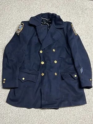 Vintage 1984 NYPD New York Police Officer Uniform Heavy Wool Jacket Coat • $114.99