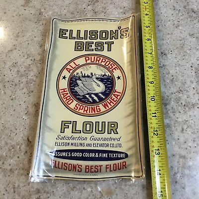 Vintage Advertising Sign Decal Ellison Best Flour White Swan • $49.50
