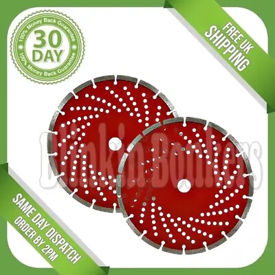 2 X 9 Inch 230mm Diamond Cutting Disc Stone Masonry Hard Brick Tile Concrete Uk • £15.89