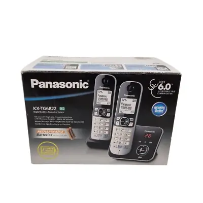 Panasonic Cordless 6822 Phone Twin Pack KX-TG6822 • $55.99