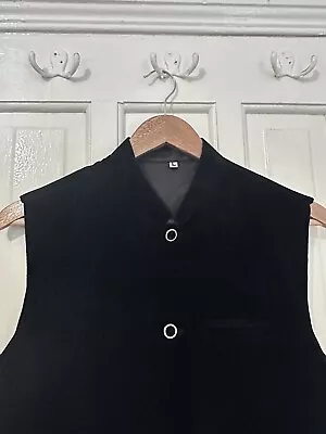 Black Velvet Indian Pakistani Style Wedding Waistcoat Large (38-40) • £15