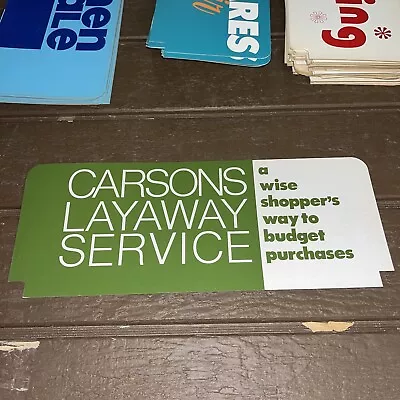 Vintage Carson Pirie Scott Double Sided Sign 4.5”x12” Carson’s Layaway Service • $15