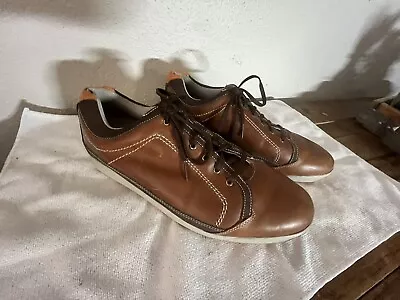 FootJoy FJ Contour Golf Shoes Mens 11 M Brown Leather 54222 Spikeless Sz 11.5 W • $40