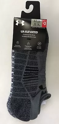 3 Pair Under Armour Elevated No Show Cushioned Socks LG Men 9-13 Women 10-14 • $15.99