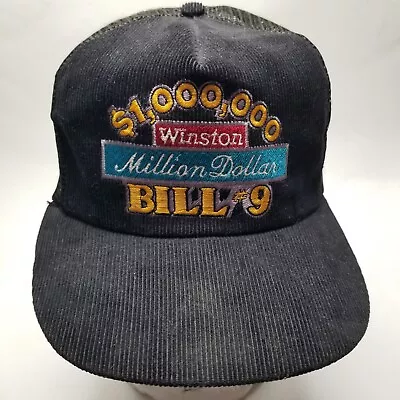 Vintage Winston Million Dollar Bill Elliott #9 Corduroy Hat Mesh Back NASCAR • $8.97