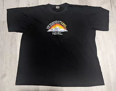 Mt Everest 8848m Nepal Embroidered Logo Black T Shirt Adult Size 48 Souvenir • $29.99