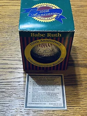 Vintage Babe Ruth 1995 100th Anniversary Commemorative Baseball & COA NEW • $12.50