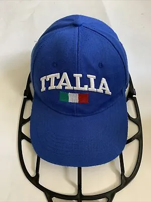 Italia Blue Baseball Hat Italy Flag Wool Acrylic Adjustable • $8.97