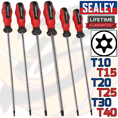 SEALEY Extra Long Magnetic Tamper Proof TORX S2 Screwdriver Set Star Set T10-T40 • £19.95