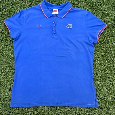 VTG Florida Gators Polo Womens Large Blue Short Sleeve Embroidered Logo • $14.99