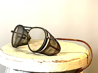 Vintage WILLSON Safety Glasses Goggles Circa 1940's Steampunk (9E) • $40