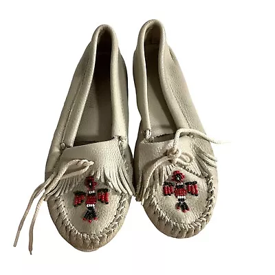 Minnetonka Thunderbird Softsole Leather Moccasins Women's 7 • $24