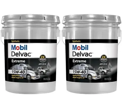 (2 Pack) Mobil Delvac Extreme Heavy Duty Full Synthetic Diesel Oil 15W-40 5 Gal • $250