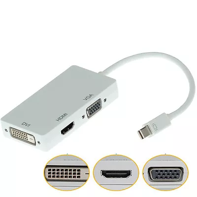 3-in-1 4K Mini Displayport To HDMI DVI VGA DP Adapter Cable Cord Male To Female • $8.46