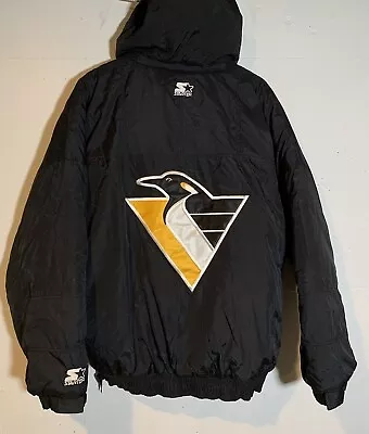 Vintage 90s Pittsburgh Penguins NHL Hockey Starter Puffer Jacket • $80