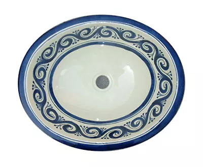 #052) SMALL 16x11.5 MEXICAN BATHROOM SINK CERAMIC DROP IN UNDERMOUNT BASIN • $68.56