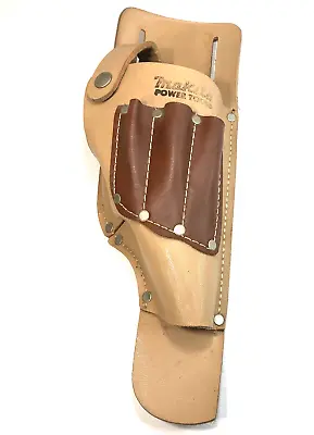 Vintage Makita Power Tools Tan & Brown Leather Drill Belt Holster RH • $24.50