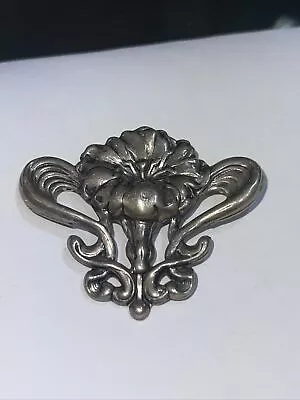 Art Nouveau Style Retro Sterling Morning Glory Pin • $24.99
