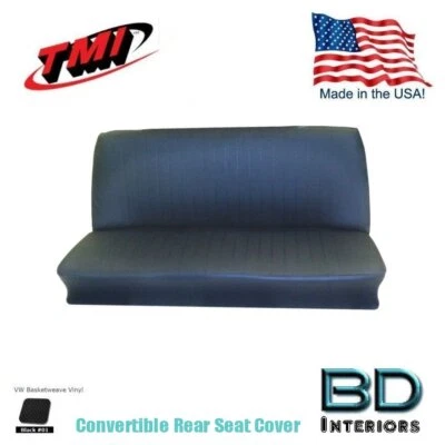 $215.26 • Buy 1965-73 VW Volkswagen Bug Super Beetle Convertible Rear Seat Upholstery Black