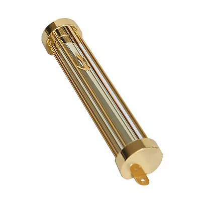 USED Brass & Metal  Mezuzah Round Base And Top Vertical Lines   Sheen   5.25  T • $19.98