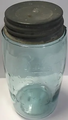 Ball Mason’s Patent Quart Fruit Jar 1895-1896 Ground Lip #140 Ball Zinc Lid NICE • $34.79