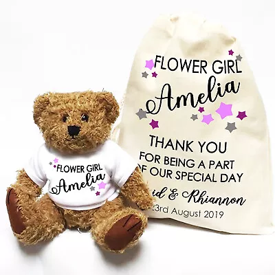 £14.99 • Buy Wedding Teddy Bear Gift | Personalised | Flower Girl, Bridesmaid Little Stars