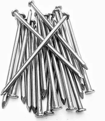 12 Of NAILS 150mm 6 Inch Round Wire Bright Steel - Fast Free UK P&P • £11.80