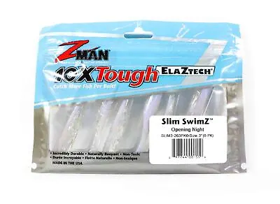 Zman Soft Lure Slim SwimZ 3 Inch 6/Pack Opening Night (1550) • $20.90