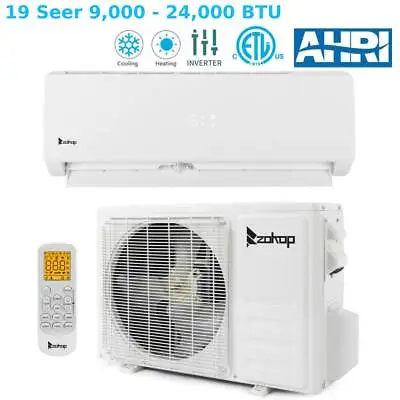Home 19 Seer 9000 -24000 BTU Mini Split Air Conditioner Heat Pump Remote • $495.99