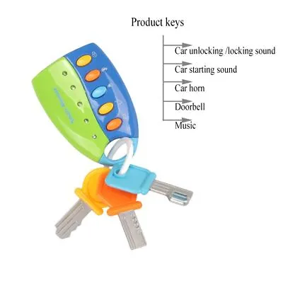 New Baby Colorful Remote Keychain Musical Car Key Pretend Toy Colorful Flash • £6.55