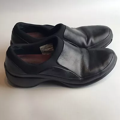 Merrell Women's Black Leather Spire Stretch Slip On Casual Shoe Clog Size 7.5 • $19