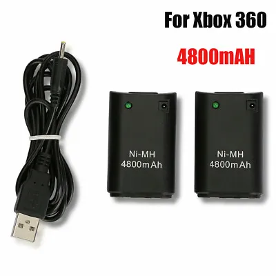For Xbox 360 Controller Rechargeable Battery Pack With USB Charger Cable 1/2PCS • $15.39