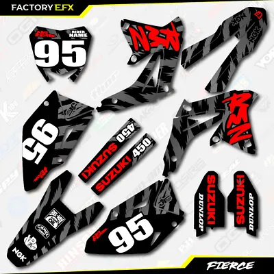 Black & Red Fierce Graphics Decal Kit Fits Suzuki RMZ450 08-17 RMZ 450  • $69.99