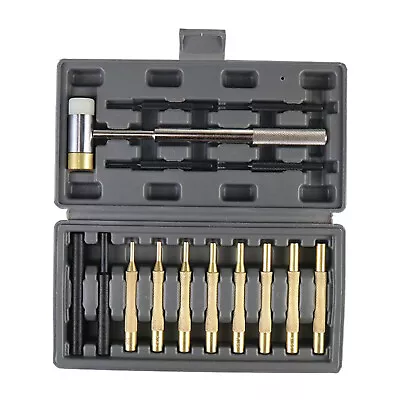 $40.38 • Buy 15pc Pin Punch Set Brass Steel Plastic Punch Hammer Gunsmith Pin Punches Tools