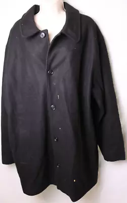 Men's Merona Black Wool Blend Button Heavy Overcoat Size XL • $29.74