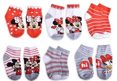 Infant Toddler Girls Disney Minnie Mouse Socks SIX Pack 18 24 Month  • $12