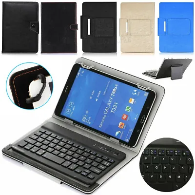 For 10 10.1 Inch Universal Tablet Bluetooth Keyboard Mouse PU Leather Stand Case • £12.89