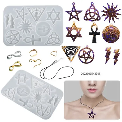 £6.99 • Buy Silicone Punk Resin Mold Earring Moon Star Casting Epoxy Mould DIY Pendant
