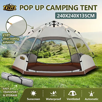 OGL 4 Person Camping Tent Beach Shelter Pop Up Instant Shade Dome Outdoor Hiking • $89.95