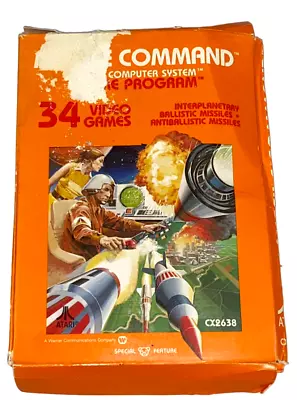 Missile Command (Atari 2600 1980) Complete In Box Authentic & Tested Box Damage • $9.95